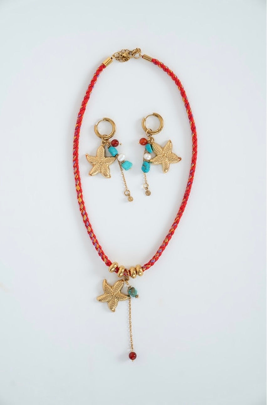Alba Sole Ruby Red Starfish Necklace