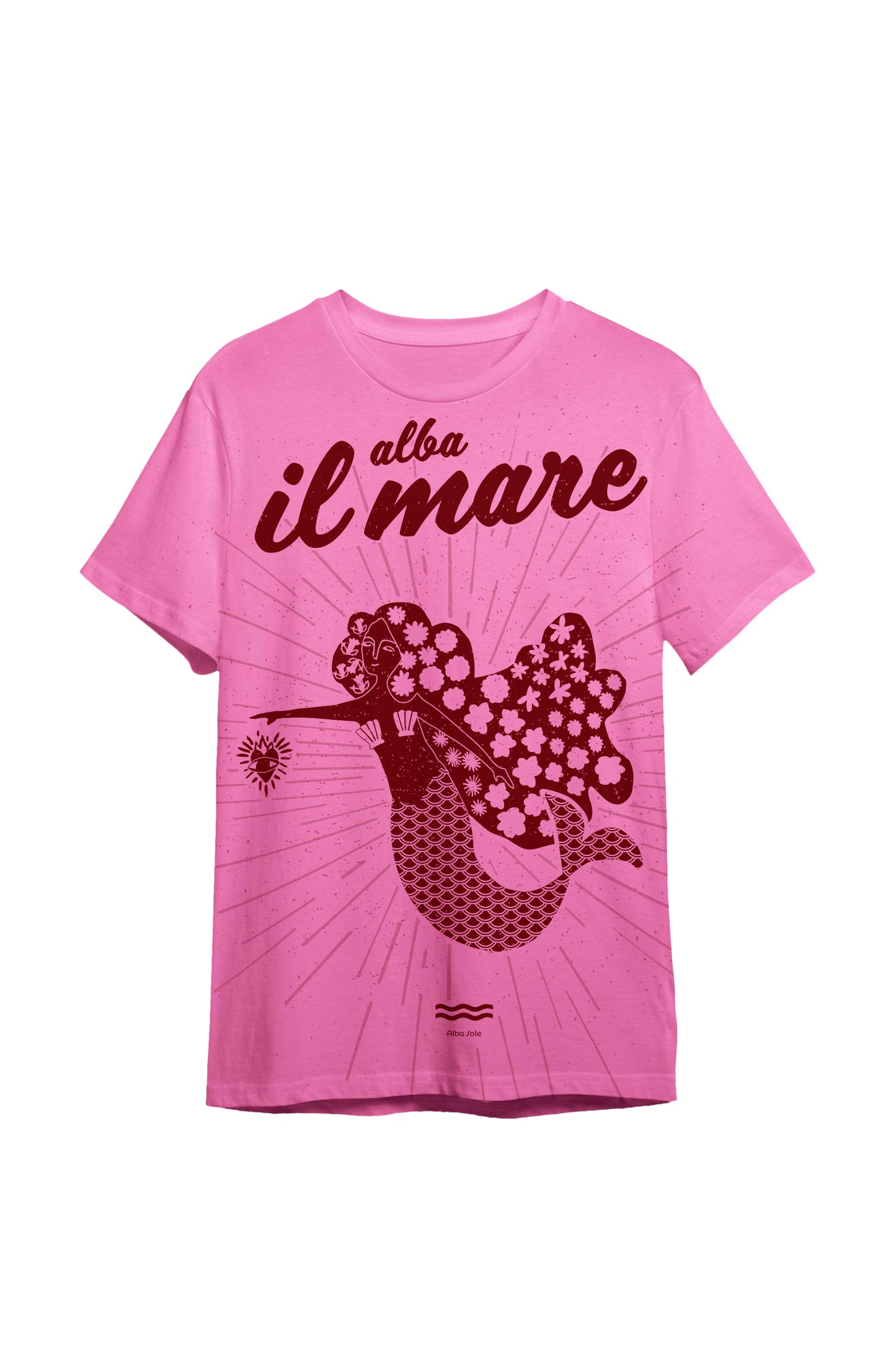 Alba Sole Oversize Queen of Hearts Mermaid Tee Pink Rose