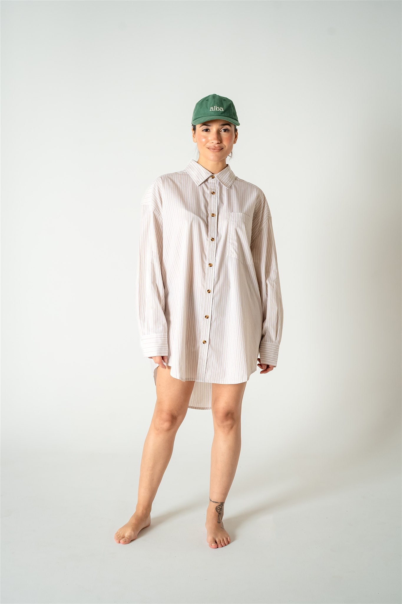 Abbie Isola Swing Oversize boyfriend Stripe Shirt