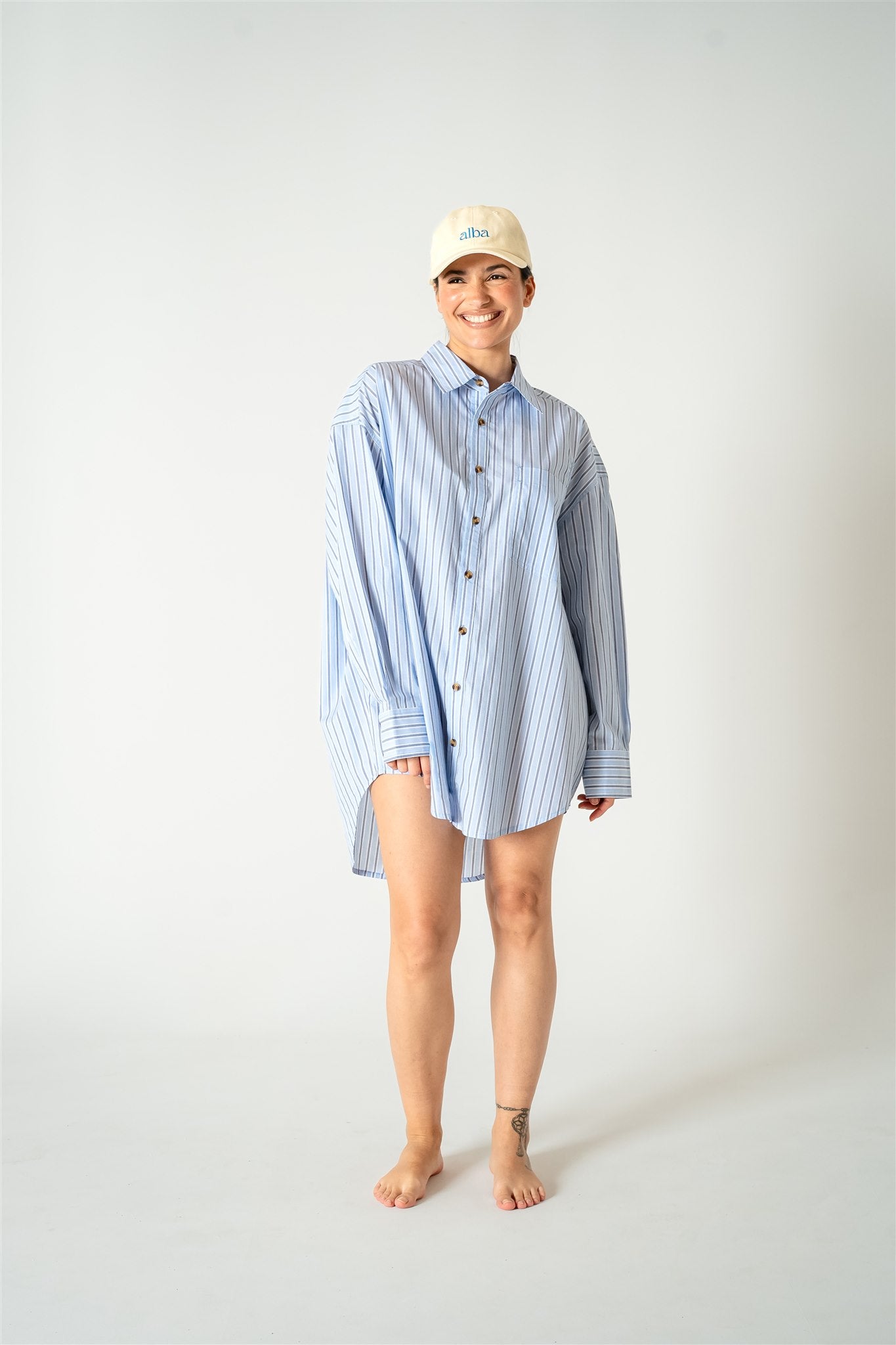 Abbie Isola Swing Oversize boyfriend Stripe Shirt