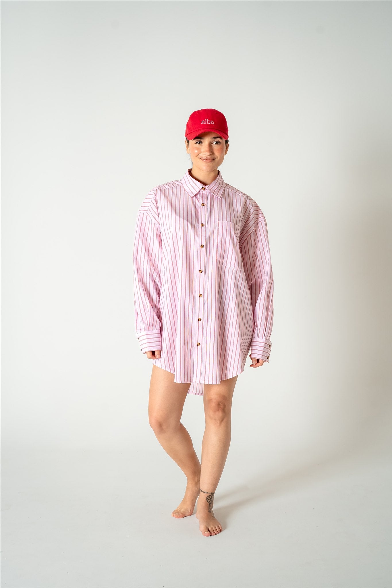 Abbie Isola Swing Oversize boyfriend Stripe Shirt