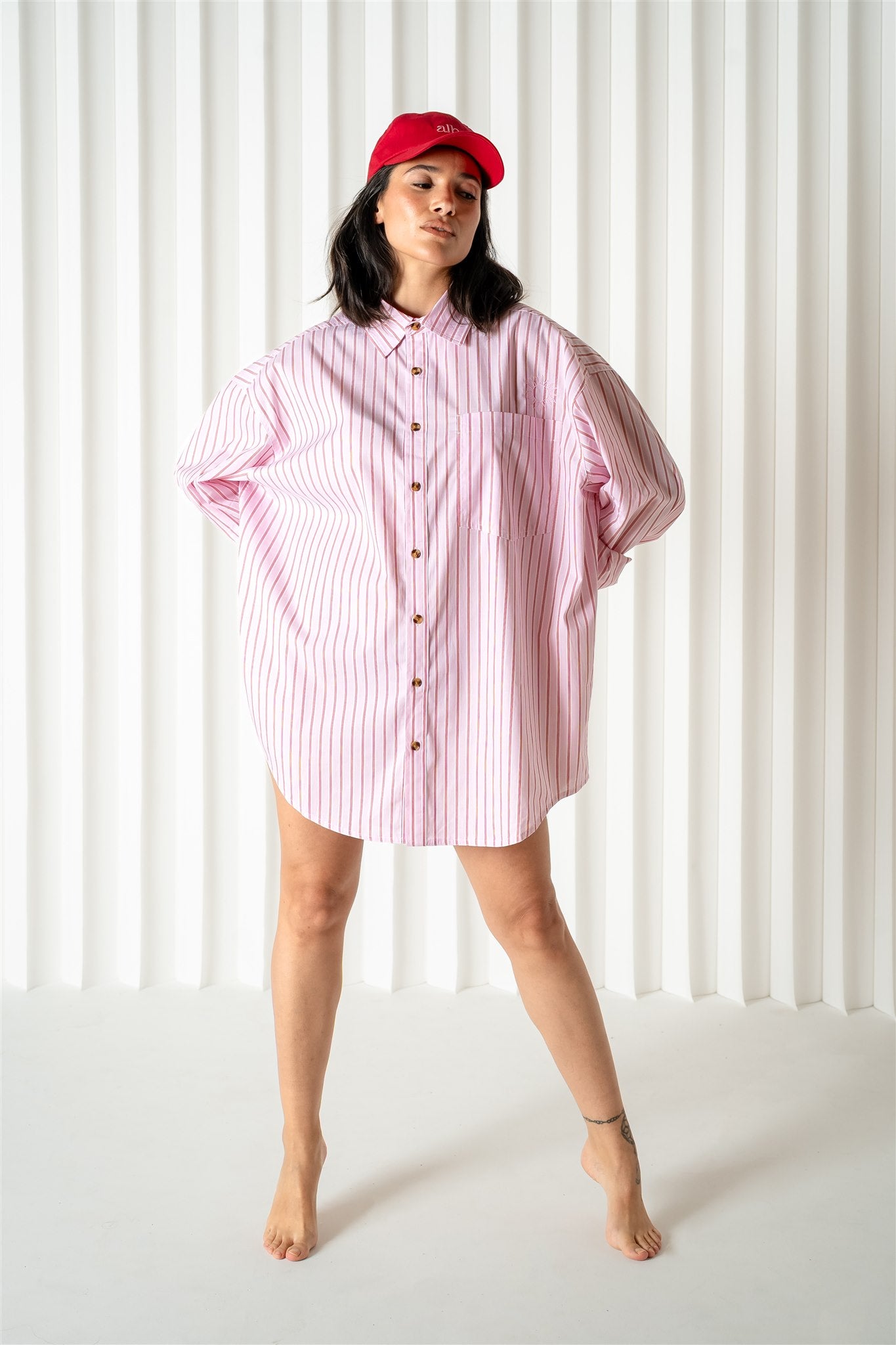 Abbie Isola Swing Oversize boyfriend Stripe Shirt