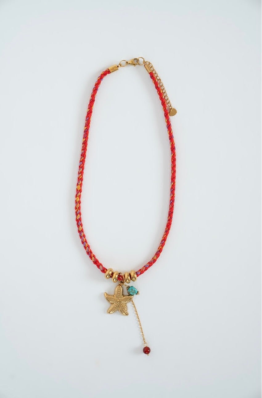 Alba Sole Ruby Red Starfish Necklace