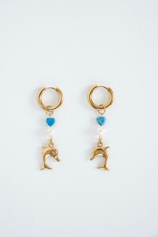 Blue Dolphin drop earrings