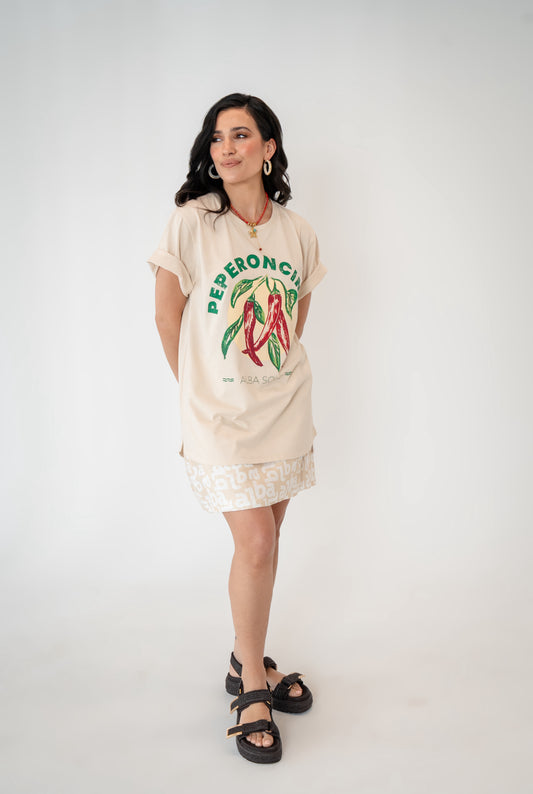 Peperoncino Oversize Tee Stone