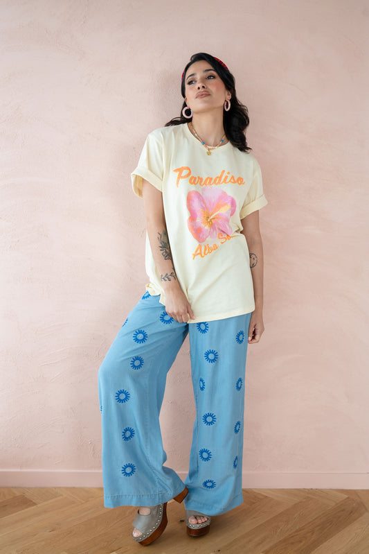 Paradiso Alba Sole Oversize Printed Tee Butter cream and Mandarin PRE-ORDER NOW