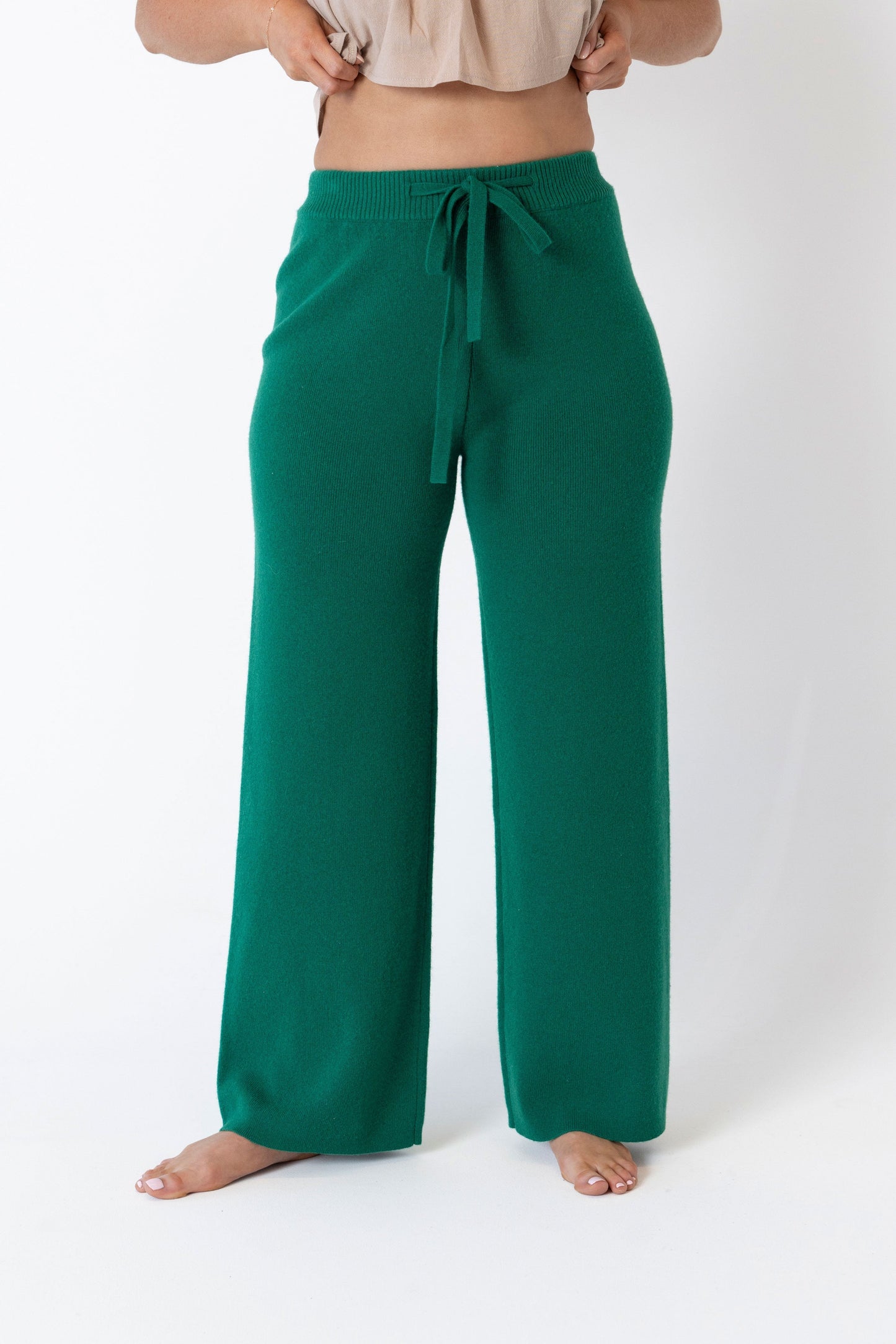 ALESSIA HIGH RISE KNIT PANT BRIGHT GREEN