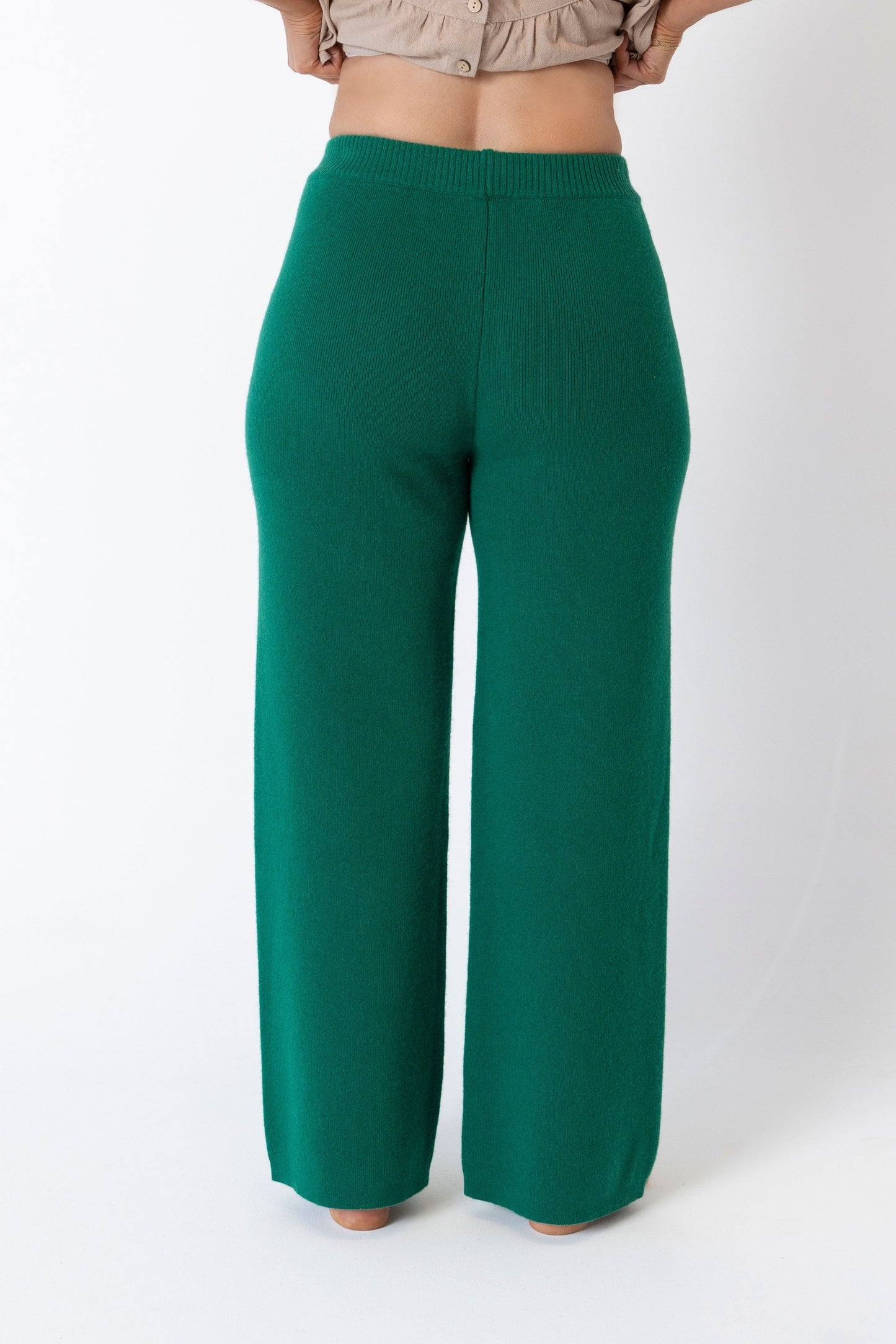 ALESSIA HIGH RISE KNIT PANT BRIGHT GREEN
