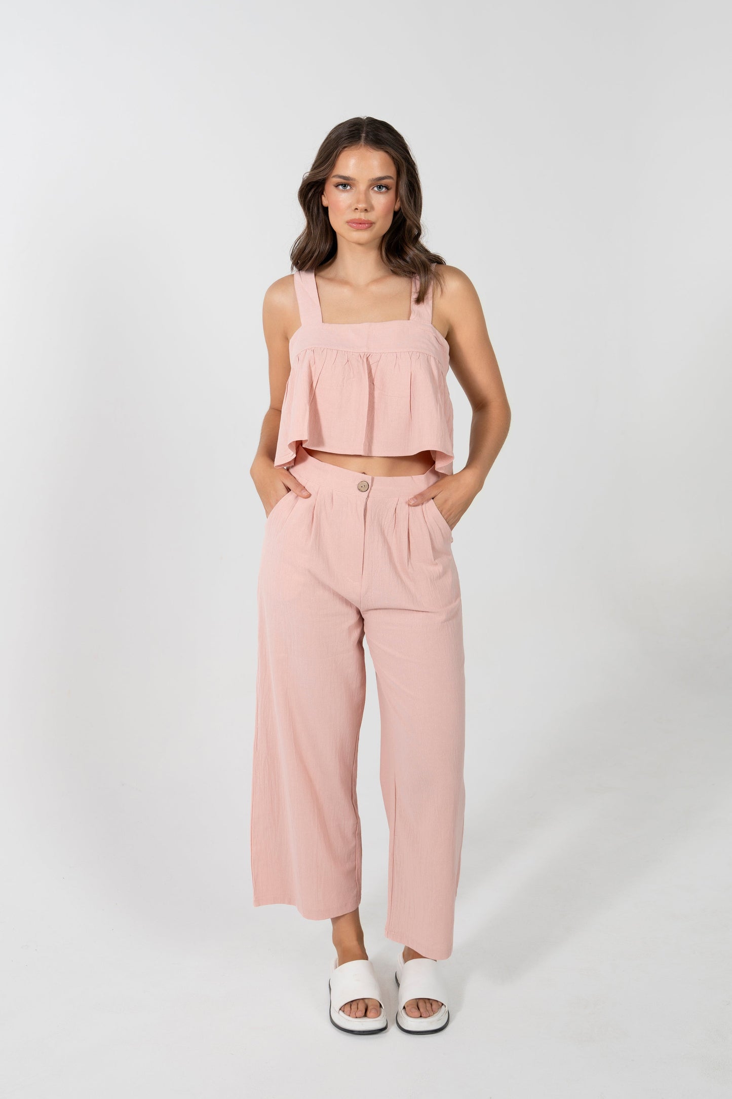 ALORA 7/8 HIGH WAISTED PANT IN DUSTY ROSE