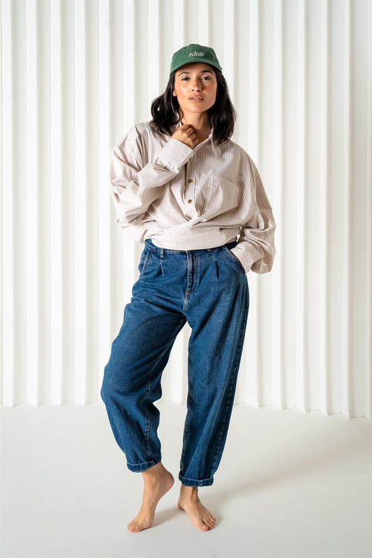 Abbie Isola Swing Oversize boyfriend Stripe Shirt