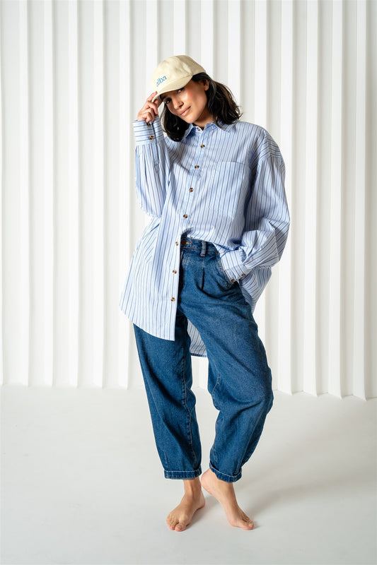 Abbie Isola Swing Oversize boyfriend Stripe Shirt