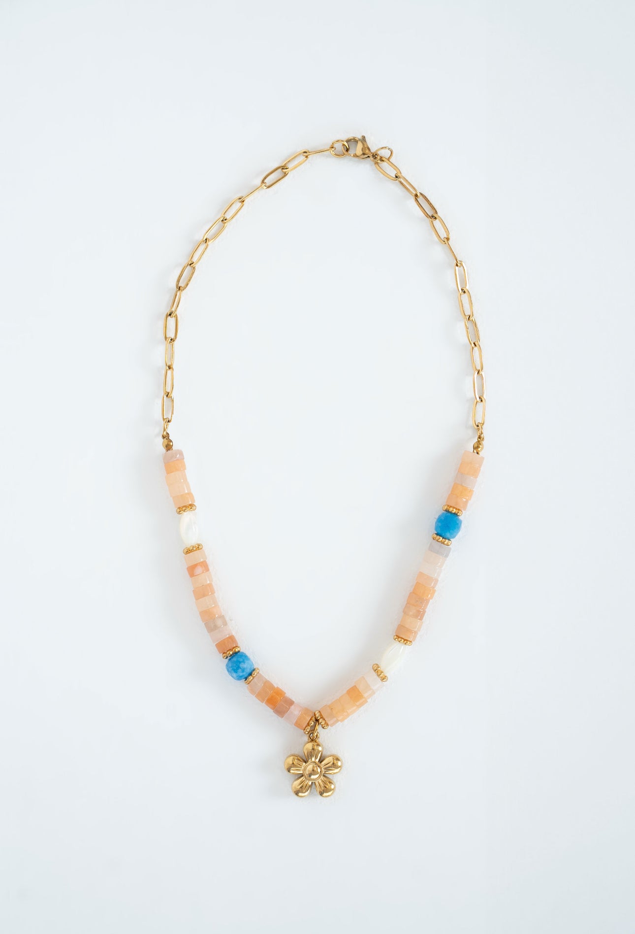 Alba Zinnia flower beaded necklace choker