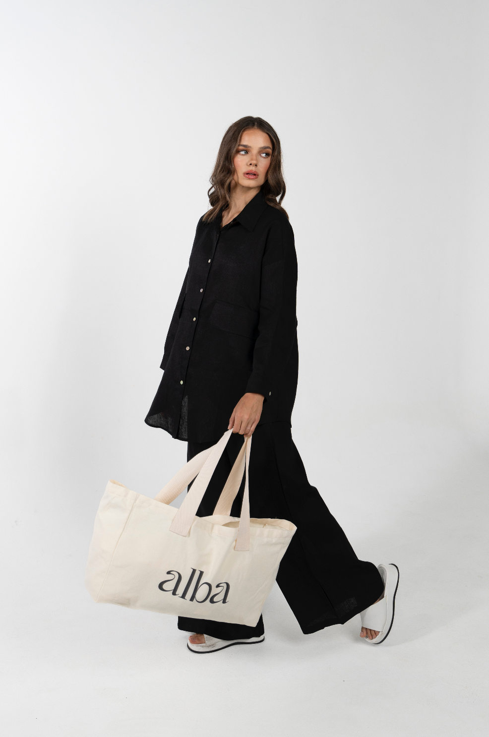 PINA  RELAXED OVERSIZE SWING POCKET SHIRT- NERO