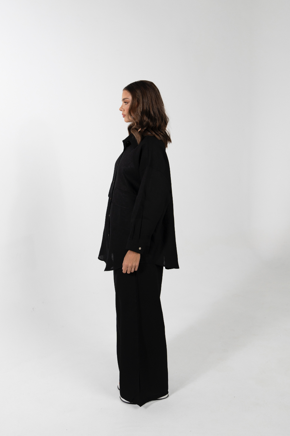 PINA  RELAXED OVERSIZE SWING POCKET SHIRT- NERO